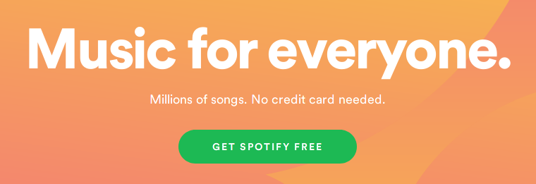 A screenshot of the Spotify homepage